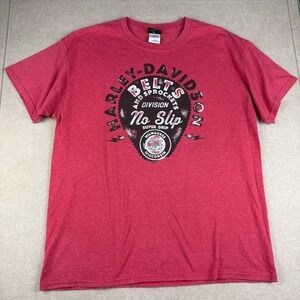 Harley Davidson Mens L Red Palm Beach FL Biker Sun No Slip Super Grip T-Shirt